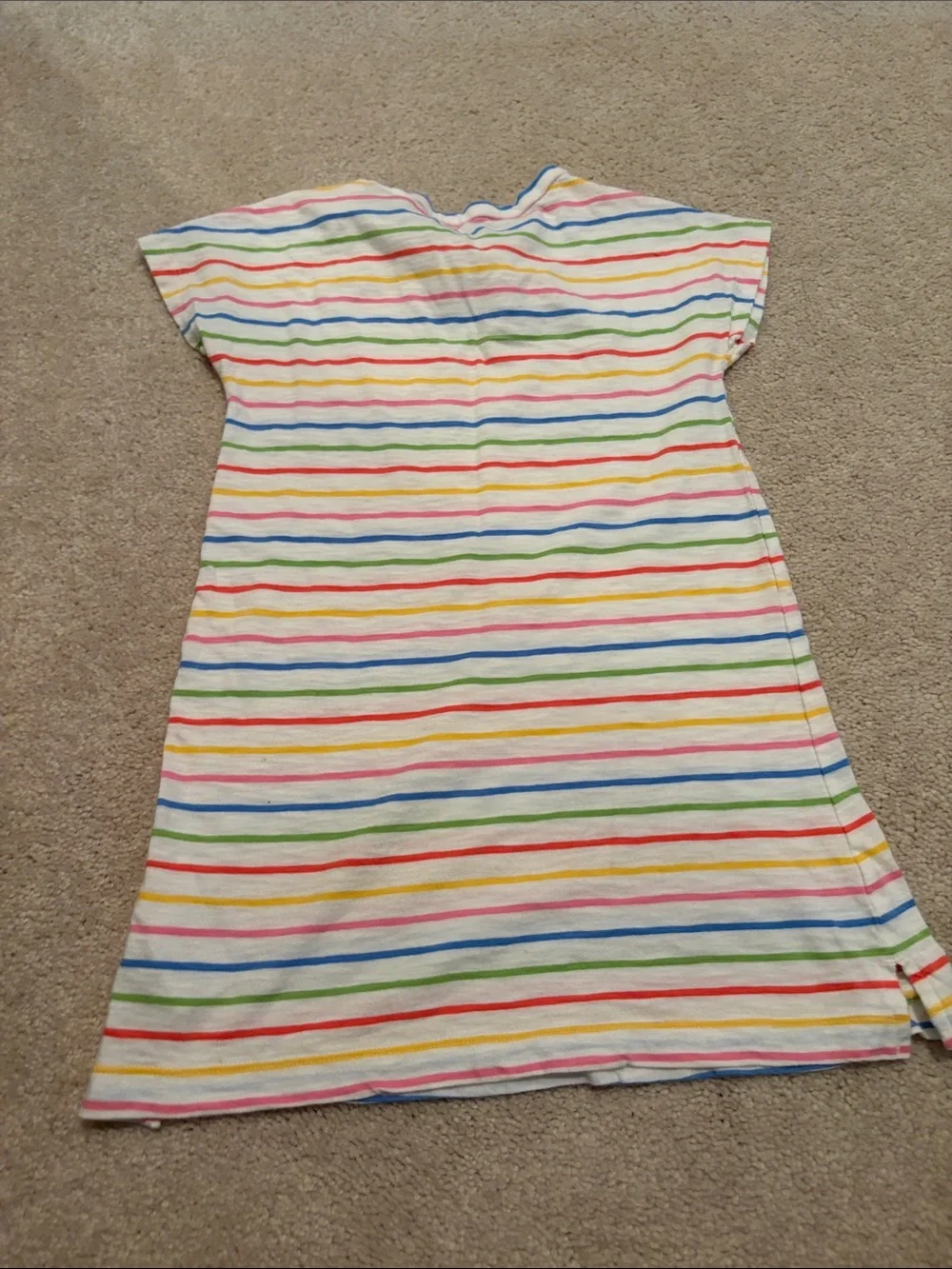 Old Navy Beige Zebra Print Dress with Multi-Color Stripe Tee